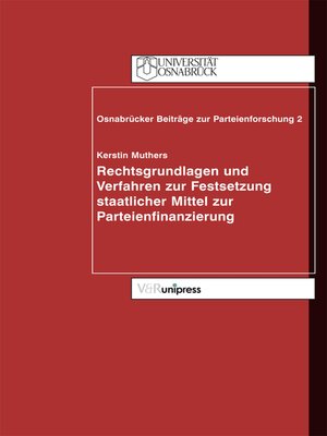 cover image of Rechtsgrundlagen und Verfahren zur Festsetzung staatlicher Mittel zur Parteienfinanzierung